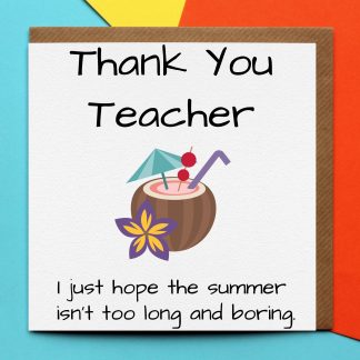 Thank you teacher home schooling card