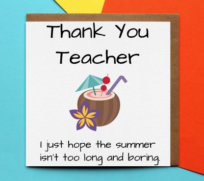 Thank you teacher home schooling card